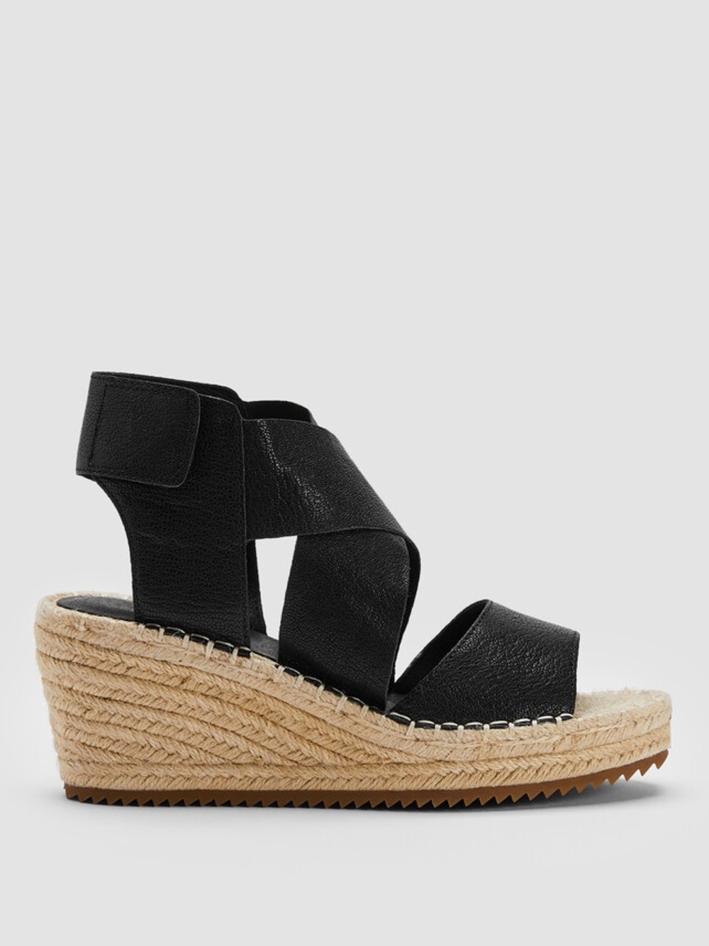 NIB EILEEN FISHER Willow Tumbled Leather Wedge Espadrille